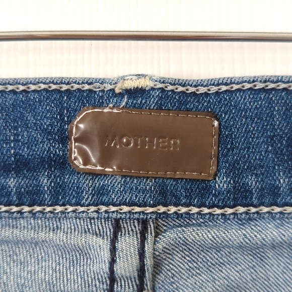 Mother The Stunner Graffiti Girl High Waisted Cropped Ankle Fray Skinny Jeans 25 - Picture 8 of 16